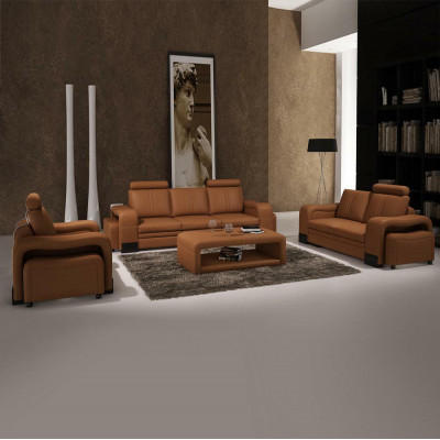 Ledersofa Sofagarnitur 3+2+1 Plaz Deko Set Garnitur Polstersofa Canapé