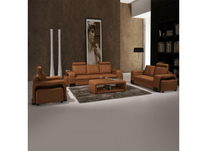 Ledersofa Sofagarnitur 3+2+1 Plaz Deko Set Garnitur Polstersofa Canapé