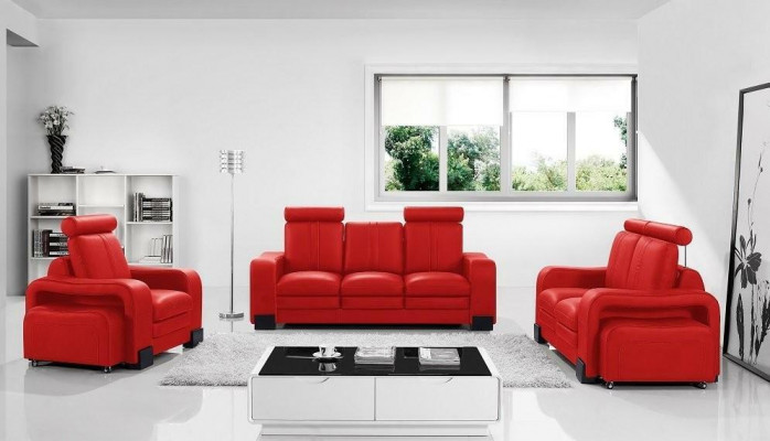 Ledersofa Sofagarnitur 3+2+1 Plaz Deko Set Garnitur Polstersofa Canapé