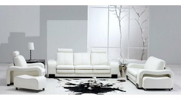 Ledersofa Sofagarnitur 3+2+1 Plaz Deko Set Garnitur Polstersofa Canapé