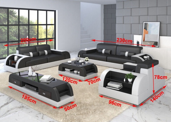 Canapé-Garnitur Polster 321 Sëtzer Set Design Sofaen Sofae Lieder Modern