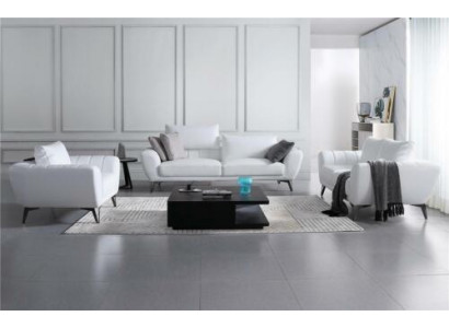 Ledergarnitur Komplett Set - Nobelt Designer Couchen Wunnzëmmer Sëtzmiwwelen