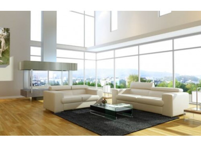 Ledercouch Couch Sofagarnitur Polster 3+1+1 Sëtzer Couchen Sofa Design