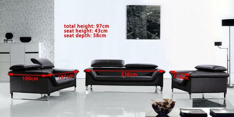 Ledersofa Canapé Wunnlandschaft 3+1+1 Sëtzer Garnitur Modern Design Sofa