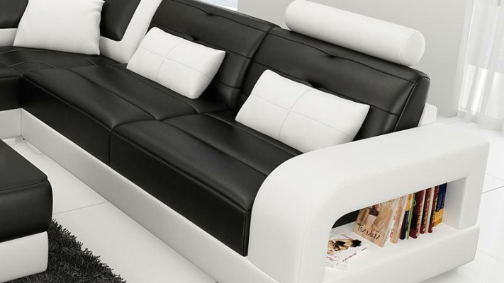 Polstersekziounssofa Sofa Canapé Wunnlandschaft Lieder Eckkanapéën Garnitur