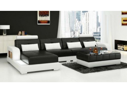 Eckcouch Sofa Couch Liedersez Ekksëtz Dekoratioun Gestofféiert Wunnlandschaft