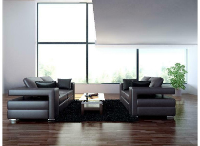 Ledercouch Wunnlandschaft 3+2 Sëtzer Garnitur Design Modern Sofa Canapé