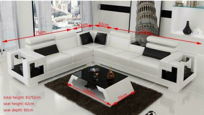 Designer Sofa Canapé Ecksofa Lieder Wunnlandschaft Textil Polster Garnitur