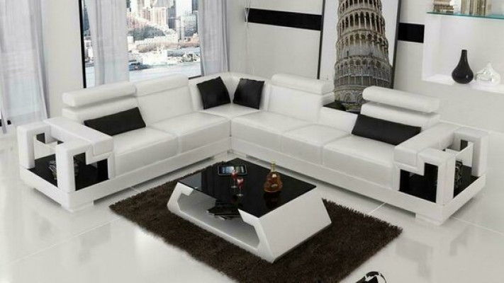 Designer Sofa Canapé Ecksofa Lieder Wunnlandschaft Textil Polster Garnitur