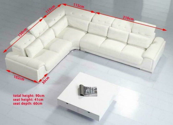 Ecksofa Wunnlandschaft Sofa Canapé Garnitur Polster Eckcouch L-Form