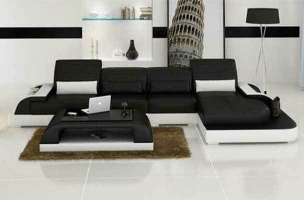 Wohnlandschaft Ecksofa Liederzofa Eckcouchen Sofa mat Regal Polster Lieder