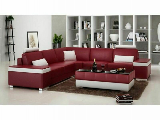 L-Form Liederkanapé Polster Sëtz Couch Garnitur Eckkanapé Sofa Couch