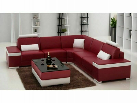 L-Form Liederkanapé Polster Sëtz Couch Garnitur Eckkanapé Sofa Couch