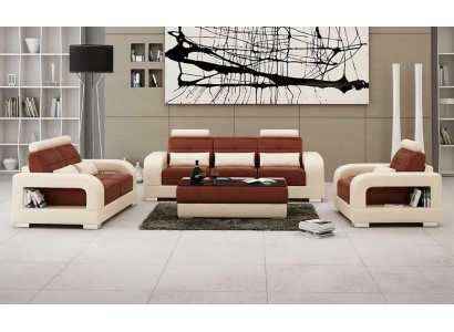 Sofagarnitur Polster 3+1+1 Sëtzer Set Design Canapéë Couchen Lieder Modern