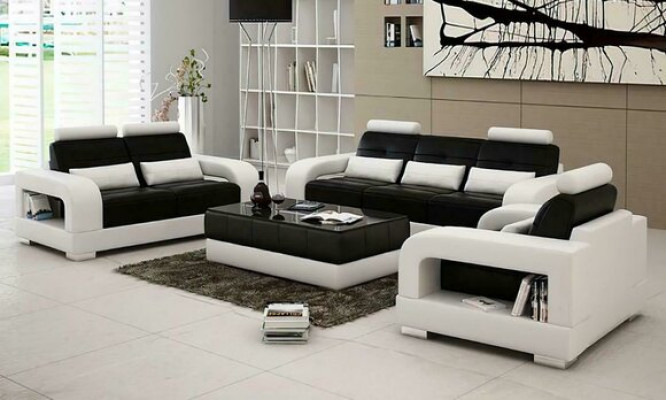 Sofagarnitur Polster 3+1+1 Sëtzer Set Design Canapéë Couchen Lieder Modern