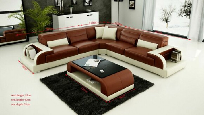 Eckcouch Eck Polster Wunnlandschaft Canapé Canapé-Element U-Form