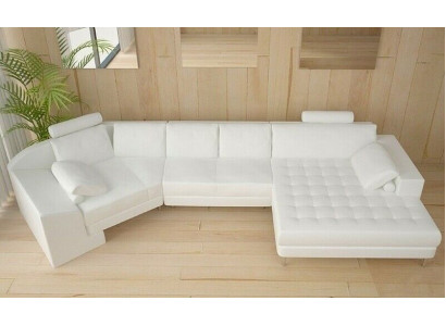 Designer Wunnzëmmer Eckseffall Couch Polstersëtz Ecke Garnitur Ledercouchen