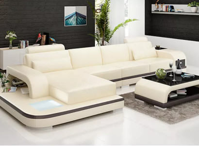 Design Wunlandschaft Eckcanapé Polster Eckgarnitur Ledersofa Luxus Sëtzgrupp