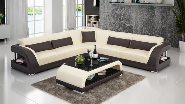 Ledercouch Design Wunnzëmmer Couchen Bëlleg Polstermiwwele Sëtzgruppe Sofa Neien