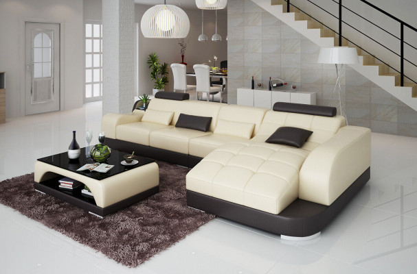Wunnecktionsofa L Form Stoffcouch Wunnlandschaf Garnitur Design Modern Sofa