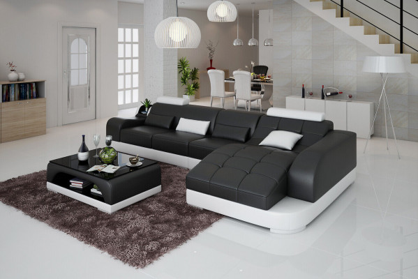 Wunnecktionsofa L Form Stoffcouch Wunnlandschaf Garnitur Design Modern Sofa