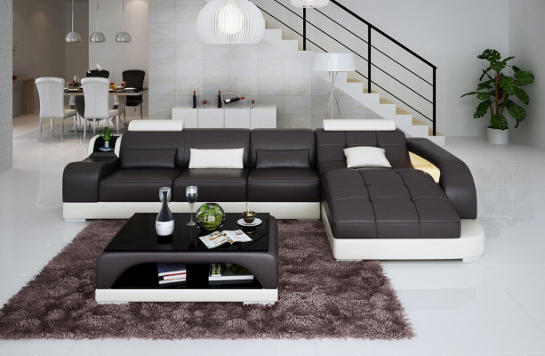 Wunnecktionsofa L Form Stoffcouch Wunnlandschaf Garnitur Design Modern Sofa