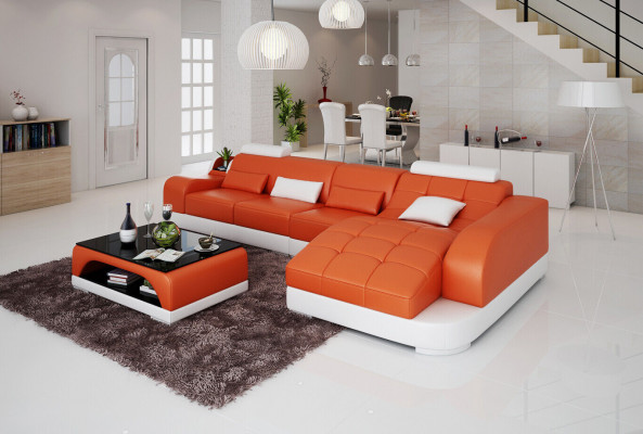Wunnecktionsofa L Form Stoffcouch Wunnlandschaf Garnitur Design Modern Sofa