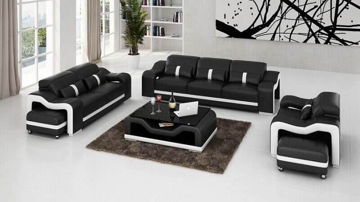 Dréisëtzer Canapé Polster Design Sofa Modern Sëtz Deko Sofae Samett Zëmmer