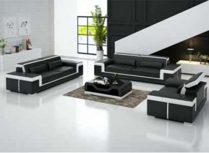 Design Polstersëtz Canapé 3-Sëtzer Garnitur Sofa Sofae Couchen Dekor Lieder