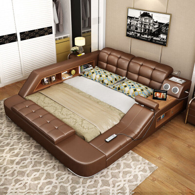 Bett Multifunktioun Regal Schaf USB Luede-Station Deko Duebel Lieder Betten
