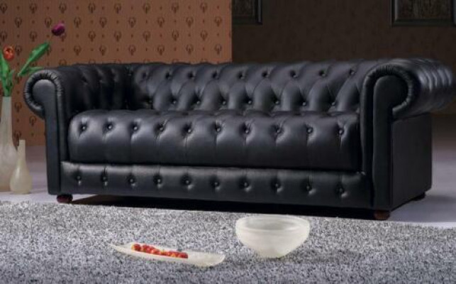 Chesterfield Sofa Couch Polster Designer 3 Sëtzer Garnitur Sofas Neit