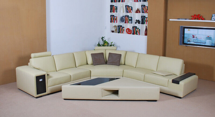Designer Sofa Canapé Ecksofa mat Hocker Garnitur Polster Wunnlandschaft