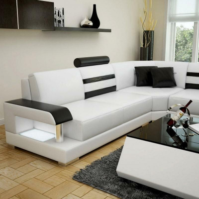 Ecksofa Wunnlandschaft U Form Sofa - Liederzofa Garnitur mat Regal Lieder