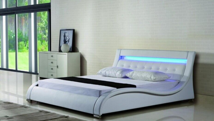 Liederbett Polsterbett Bett Better Lieder Lieder Polster Bestietneschaf mat Beliichtung