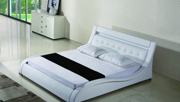 Liederbett Polsterbett Bett Better Lieder Lieder Polster Bestietneschaf mat Beliichtung