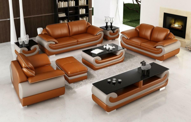 Ledersofa Canapé Wunnlandschaft 3+2 Sëtz Garnitur Design Modern Sofa xlmoebel.lu