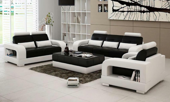 Ledersofa Couch Sofagarnitur 3+2 Garnitur Design Modern Sofa Sëtz Garnituren