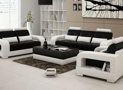 Ledersofa Couch Sofagarnitur 3+2 Garnitur Design Modern Sofa Sëtz Garnituren
