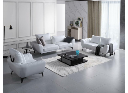 Liederkanapé Couch Wunnoaschaft 3+2 Sëtzer Garnitur Design Modern Kanapé