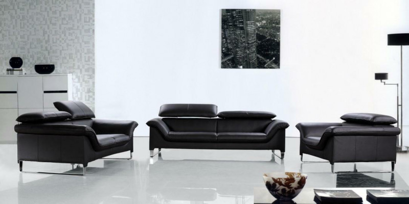 Ledercouch Couch Wunnlandschaft 3+2 Sëtzer Garnitur Design Modern Deko Sofa