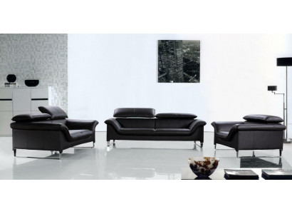 Ledercouch Couch Wunnlandschaft 3+2 Sëtzer Garnitur Design Modern Deko Sofa