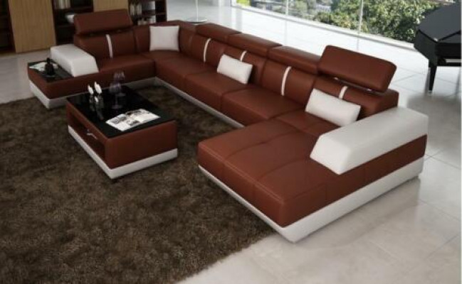 Design Wunnlandschaft U-Form grousst Ecksofa Sofa Couch Polster XXL Garnitur