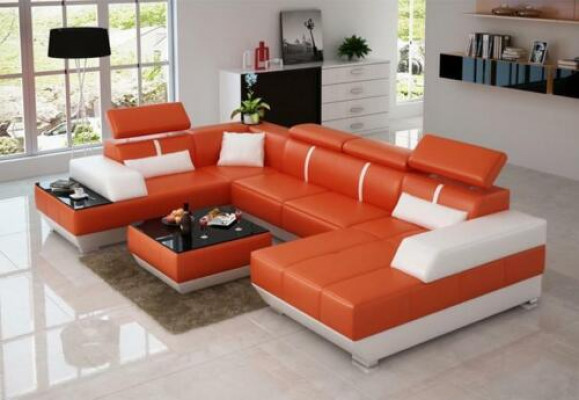 Design Wunnlandschaft U-Form grousst Ecksofa Sofa Couch Polster XXL Garnitur