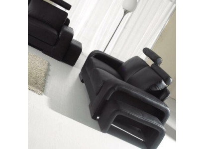 Zweisëtzer 2-Sëtzer Sofa Canapé Polster Canapéë Sofasen mat Hocker Garnitur