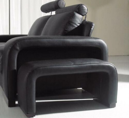 Zweisëtzer 2-Sëtzer Sofa Canapé Polster Canapéë Sofasen mat Hocker Garnitur