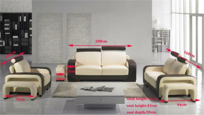 Zweisëtzer 2-Sëtzer Sofa Canapé Polster Canapéë Sofasen mat Hocker Garnitur