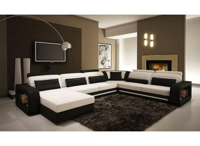 U-Form Sofa Couch Polster Ecksofa Garnitur Wunnlandschaft Lieder Design