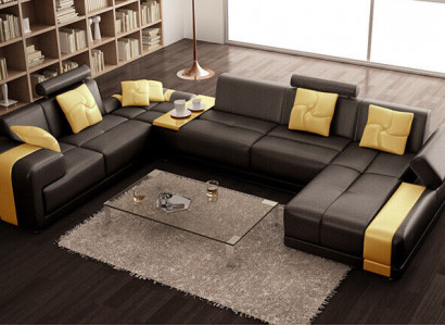 Canapé Eck-Garnitur Wunnlandschaft U-Form Eckcouch Ecksofa Garnitur.