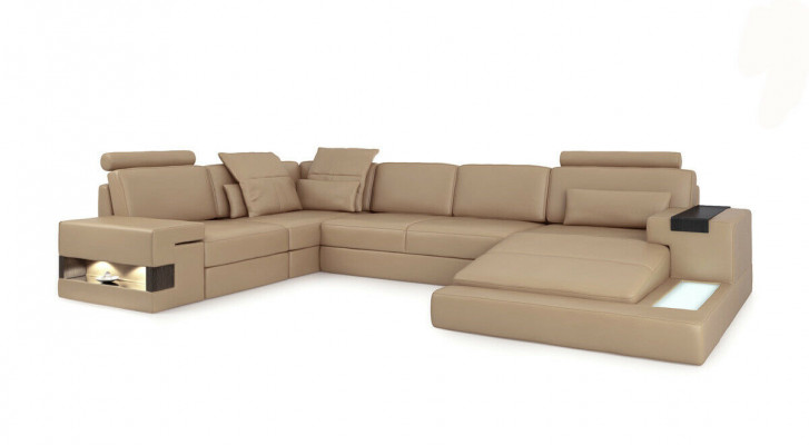 U-Form Sofa Canapé Polstersëtzt Wunnlandschaft Eckssofa Design Lieder