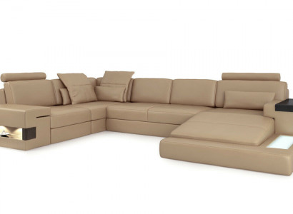 U-Form Sofa Canapé Polstersëtzt Wunnlandschaft Eckssofa Design Lieder